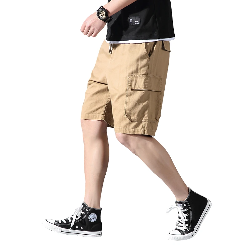 Летние Хлопковые Бриджи Харадзюку мужские летние модные уличные хип хоп карманы шорты для бега 5XL