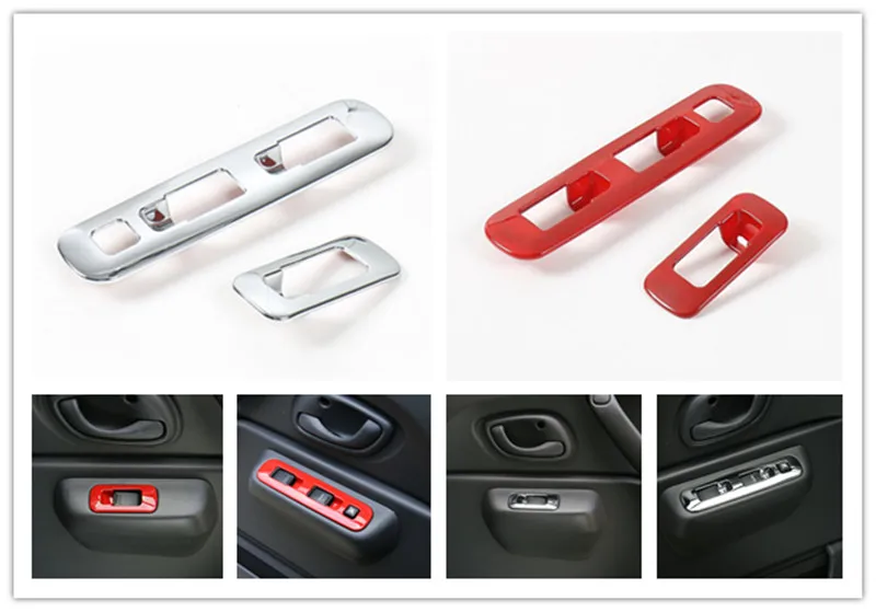 2pcs/Set Newest ABS Chromed Car Window Button Decoration Stickers For Suzuki Jimny 07 up Accessories Free Shipping | Автомобили и