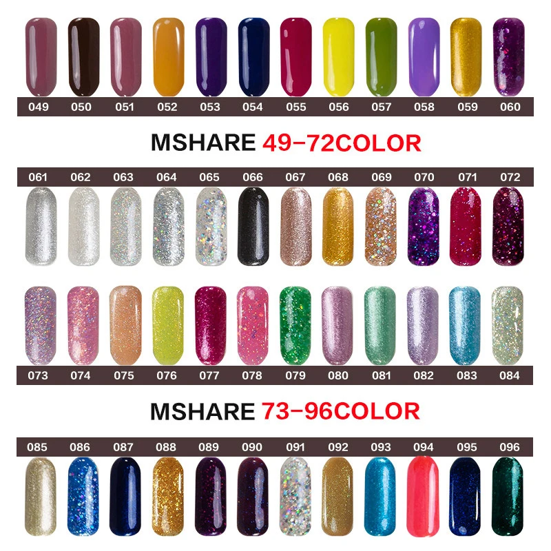 MSHARE 12 шт. Гель-лак для ногтей(цветной гель 10 бутылок+ базовый гель+ верхнее покрытие) лак УФ светодиодная лампа Гель-лак набор для ежедневного использования