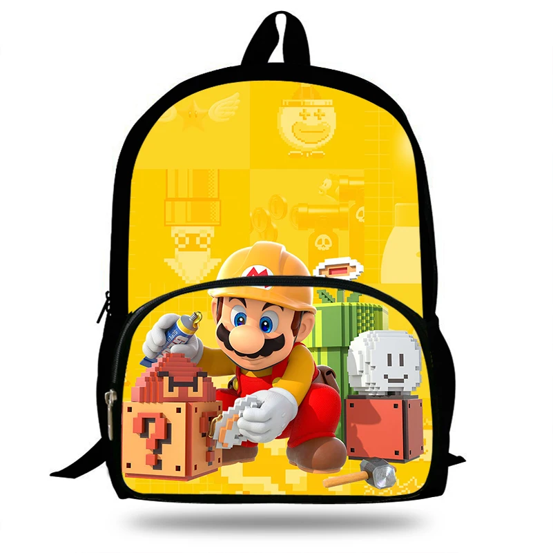 16 дюймовый популярный рюкзак Super Mario Maker 2 сумки детские школьные для детей рюкзаки
