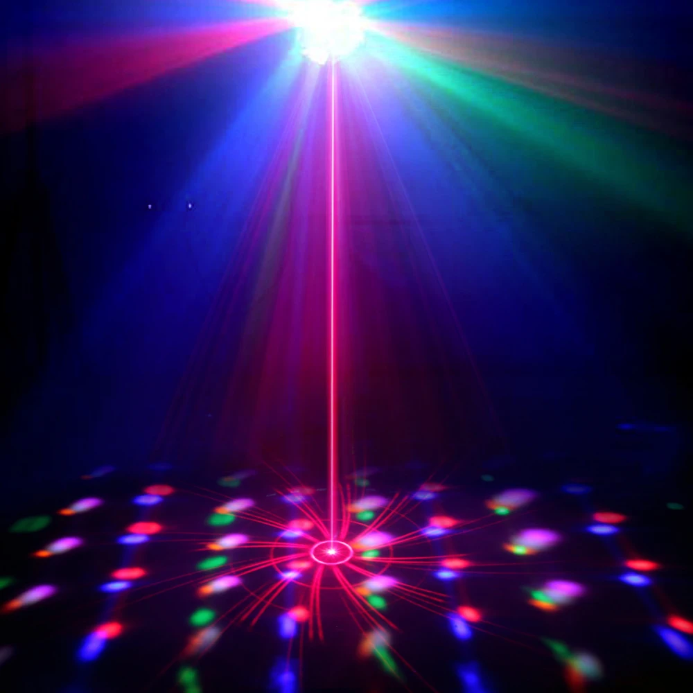 18 Вт Dmx512 сценический светильник, звуковая активация, стробоскоп, сценический светильник для дискотеки, Ktv, Клубные, вечерние, свадебные, Dj, цветная музыка
