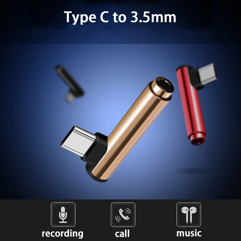 USB Type C to 3.5mm Jack Headphone Adapter Type-C to AUX Audio Splitter USB C Adapter for Samsung Xiaomi Huawei Letv LG Phone