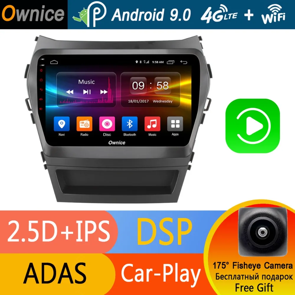 Best Octa 8 Core 9" IPS Android 9.0 4GB RAM+32GB ROM Car DVD Navi Player Radio For Hyundai Santa FE IX45 2015 2016 2017 DSP CarPlay 0 Best Octa 8 Core 9" IPS Android 9.0 4GB RAM+32GB ROM Car DVD Navi Player Radio For Hyundai Santa FE IX45 2015 2016 2017 DSP CarPlay 0