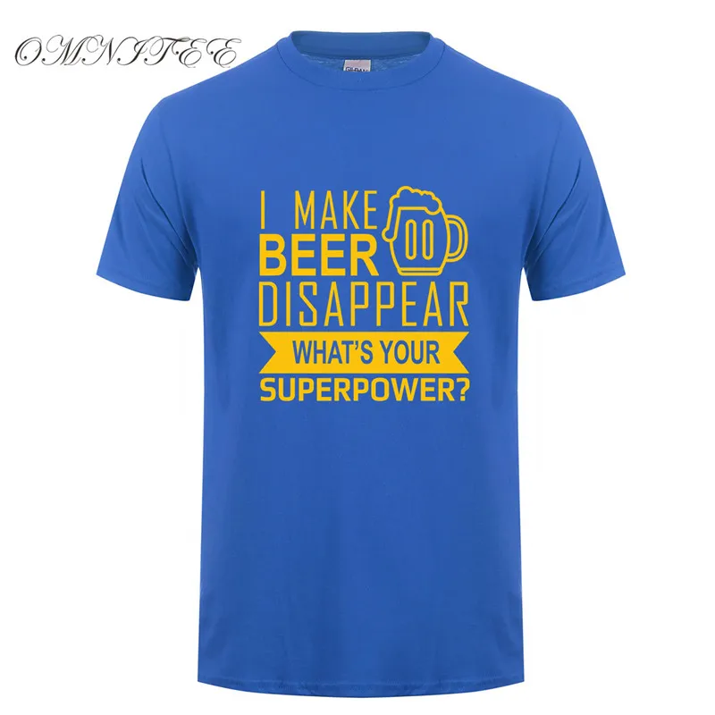 Забавные футболки с надписью «I Make Beer expet», Новая Мужская хлопковая футболка с короткими рукавами и надписью «What's Your Superpower», Мужская одежда, топ, OT-970