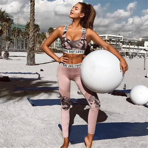 Terno do Esporte para Mulheres Roupas de Fitness Feminino Esporte Wear Yoga Conjunto Ginásio Jogging Ternos Roupas Esportivas Correndo Leggings