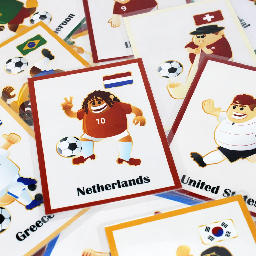 

National football Team Brazil/Spain/Italy/Chile Learning English Flash Card Pocket Educational Toys for Children Classroom Games