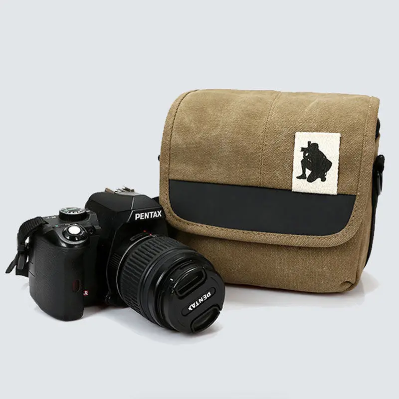Новая модная Холщовая Сумка через плечо для камеры Nikon Canon Sony Panasonic Samsung Fujifilm