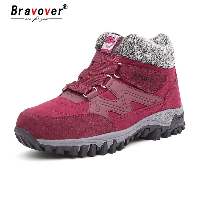 

Bravover New High Quality Winter Fashion Casual Women Snow Boots Waterproof Boots Warm Fur Plush Shoes Ladies Outdoor Sneakers