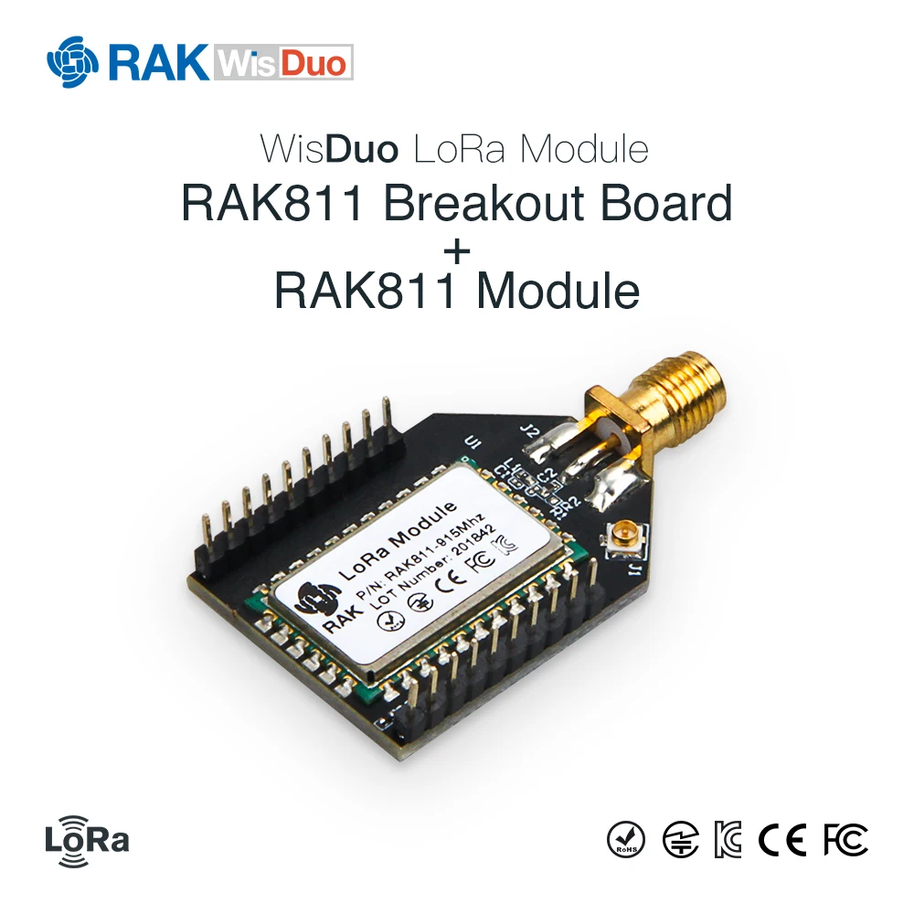 RAK811 LoRa Module Breakout Board, SMA + iPEX interface, support the Global Multiple Bands