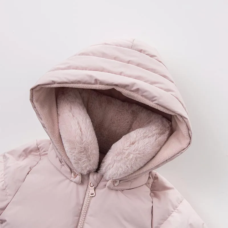 DB6932 dave bella/Зимний пуховик для маленьких девочек детское Стеганое пальто Детская верхняя одежда с капюшоном