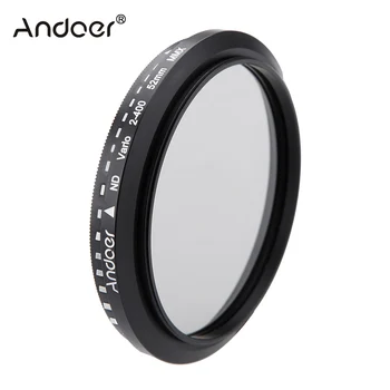 

Andoer 52mm ND Filter Fader Neutral Density Adjustable ND2 to ND400 Variable Filter for Canon Nikon DSLR Camera