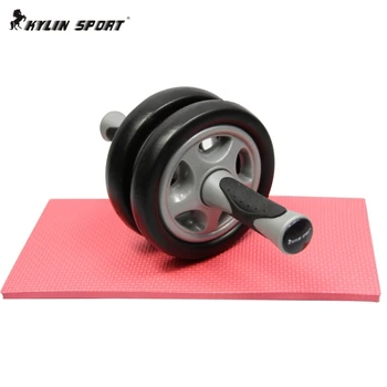 

Free shipping Wonderful No Noise Double-Wheeled Version Abdominal Wheel Ab Roller With Mat For Exercise Fitness Equipment