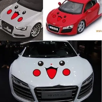 

Smiley head cover cartoon character hood car sticker cute scratch decoration car stickers car accessories accessories decal-290