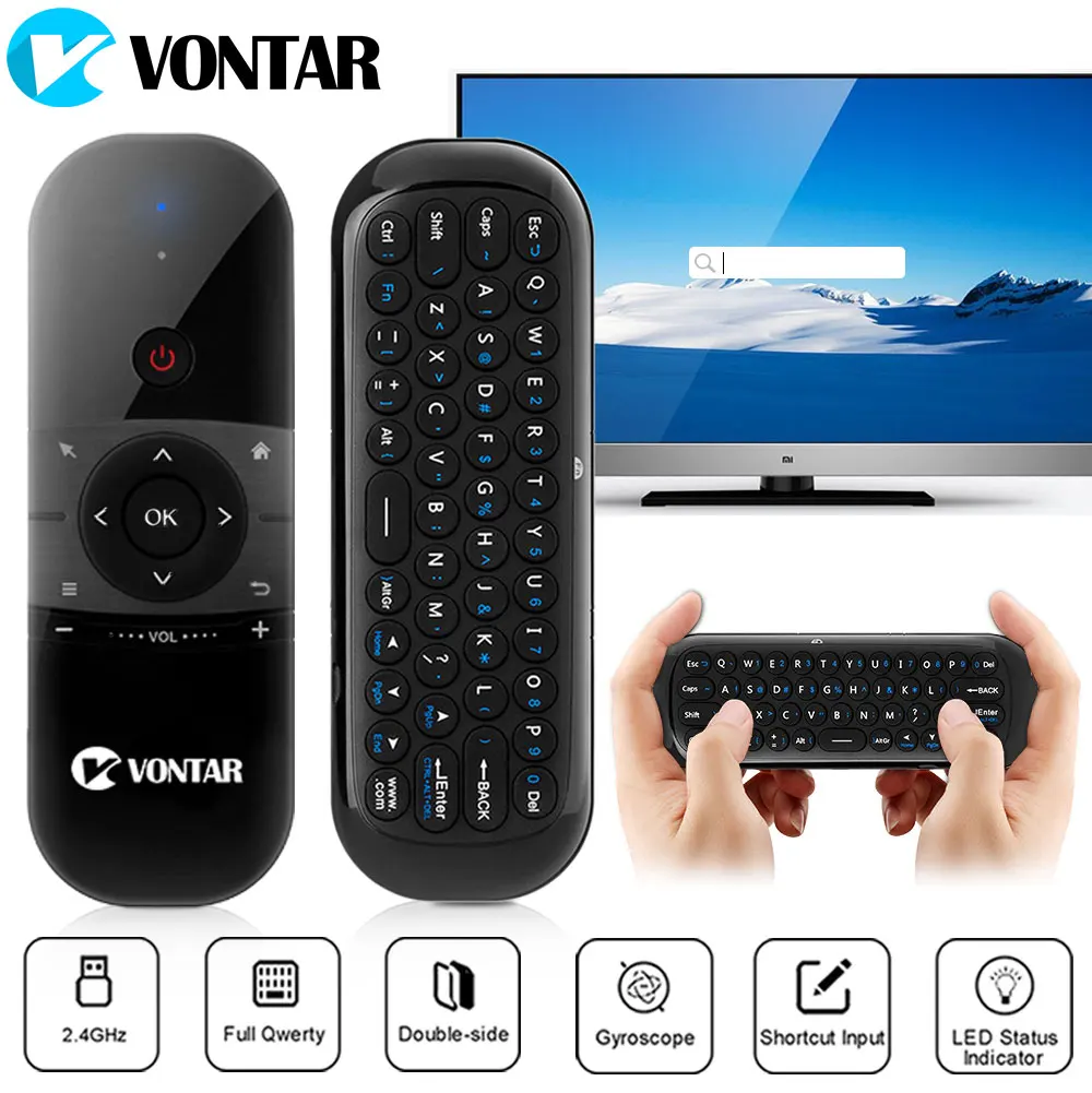 Беспроводная мини клавиатура W1 Air Fly Mouse Гироскопический датчик 2 4G дистанционное