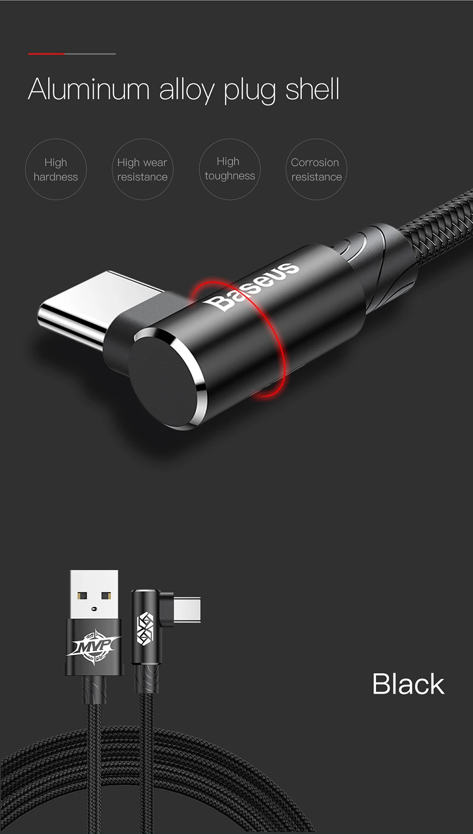 Baseus usb type-C кабель 90 градусов USB C зарядное устройство Шнур Быстрая зарядка USBC type-c кабель для samsung Oneplus 7 Pro мобильный телефон USB-C