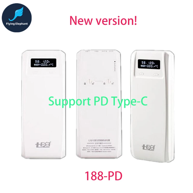 Новый блок питания для ноутбука QC3.0 QD ADJ. 18650 батарея коробка QiDian 8 секций тип c PD