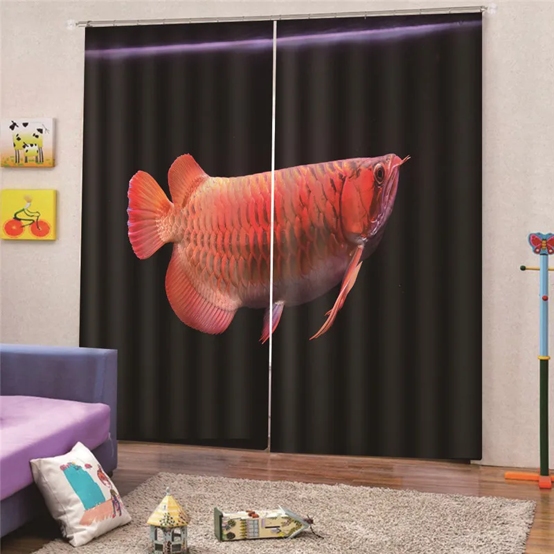 3D Digital Print Goldfish Modern blackout curtains for living room bedroom window cloth cortains Home Decor Draps AP19