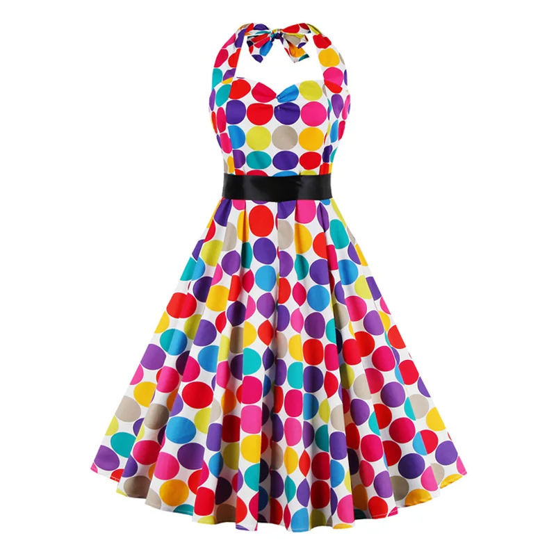 rainbow polka dot dress