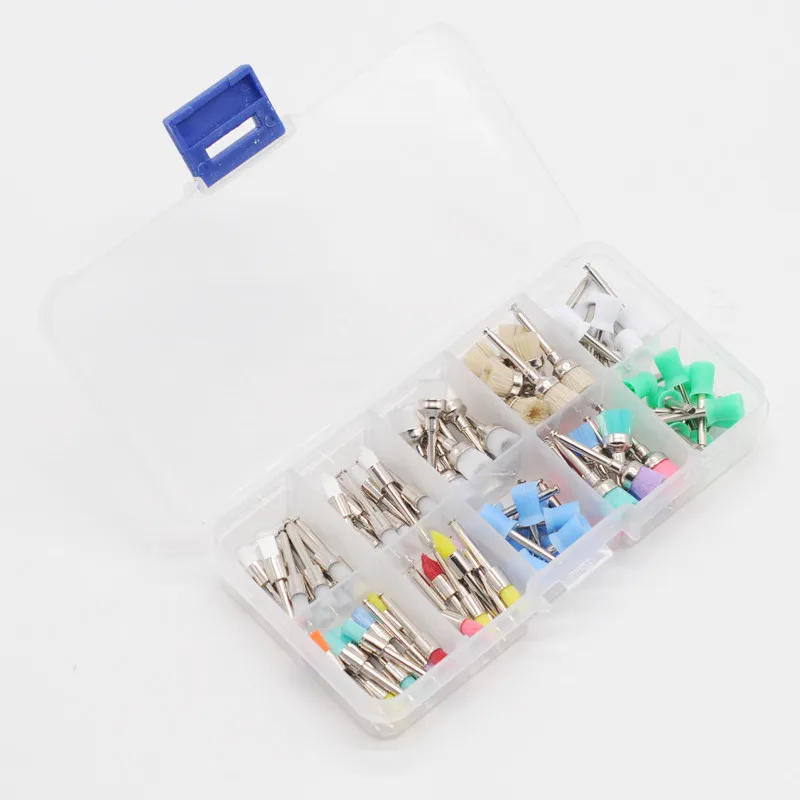 

Dentist Lab 1Box Mixed Color Nylon Latch Flat Polishing Prophy Brushes Cups Kit For Dental Supplies