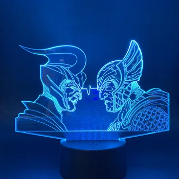 

3d Desk Lamp Thor Loki CP Figure Nightlight for Kids Bedroom Decorative Color Changing Led Night Light Gift for Child