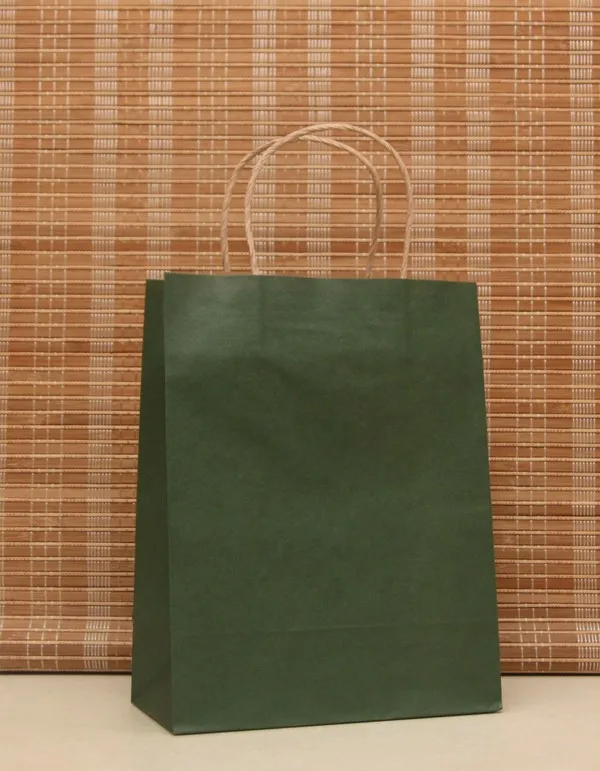 Medium size Dark Green clothes bag 27x21x11cm kraft paper bag gift bag wholesale custom handbag