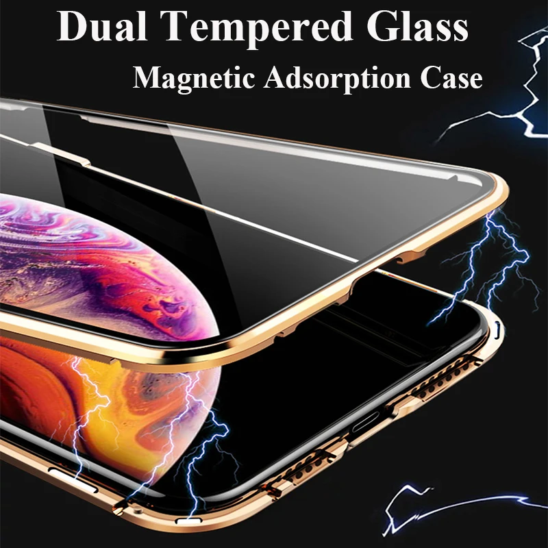 Suntaiho Magnetic Case for iPhone XS Max case XR Dual Tempered Glass Magnet Adsorption Case for iPhone 7 Plus glass Cover bumper Suntaiho Magnetic Case for iPhone XS Max case XR Dual Tempered Glass Magnet Adsorption Case for iPhone 7 Plus glass Cover bumper
