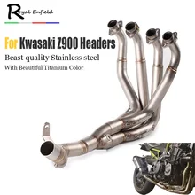 Z900 Motorcycle Exhaust headers muffler pipe System For Kawasaki Z900 Muffler Pipe Front Header Pipe Tube Slip-On With Sensor