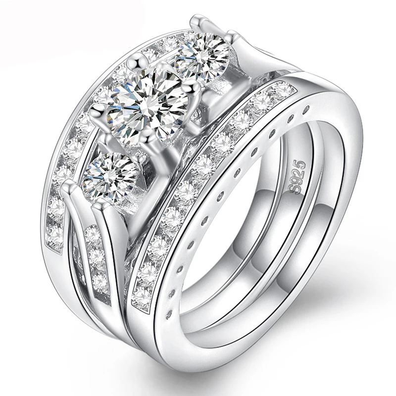 crystal ring set for women jewelry silver (3)