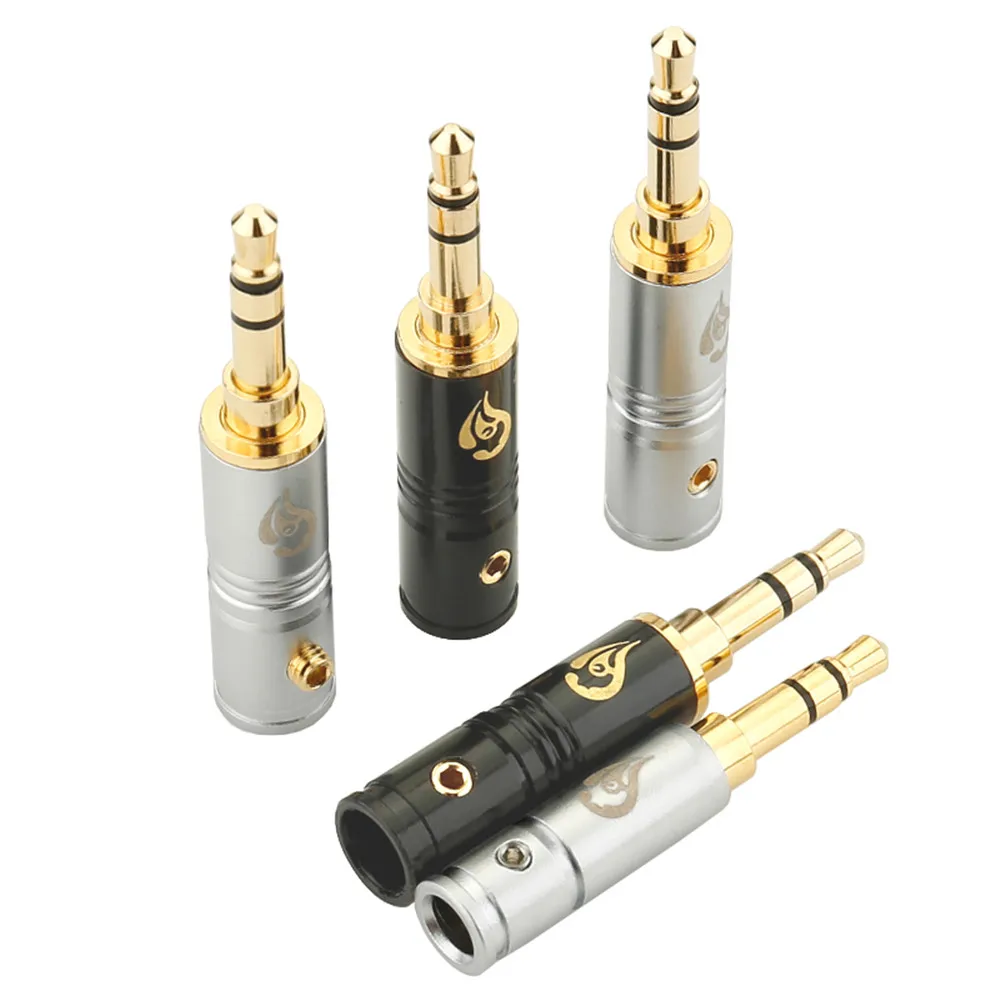 3.5mm Plug Audio Jack 3 Poles Stereo HiFi Earphone Plugs Adapter Gold Plated DIY Headphone Jack