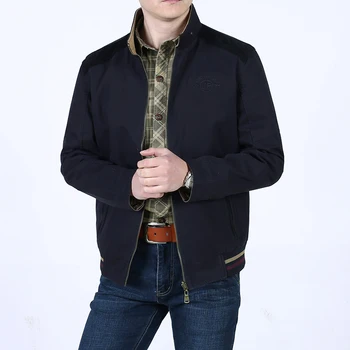 

2018 New Arrival Brand Tace & Shark Reversible Autumn Jackets for Male Army Style Military Coats Gift for Middle-aged Plus Size