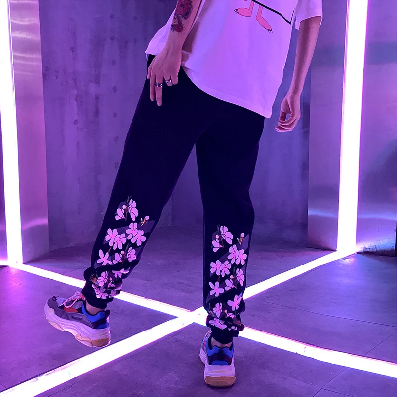 Fashion Casual Men's Pants Pants Spring And Autumn New M-5XL Hip Hop Printing Loose Trousers Black Personality Youth Popular