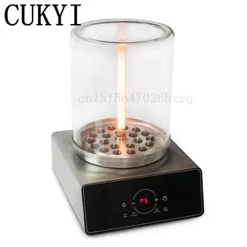 

CUKYI electric household Rotisseries Automatic Infrared smokeless barbecue machine with glass cover
