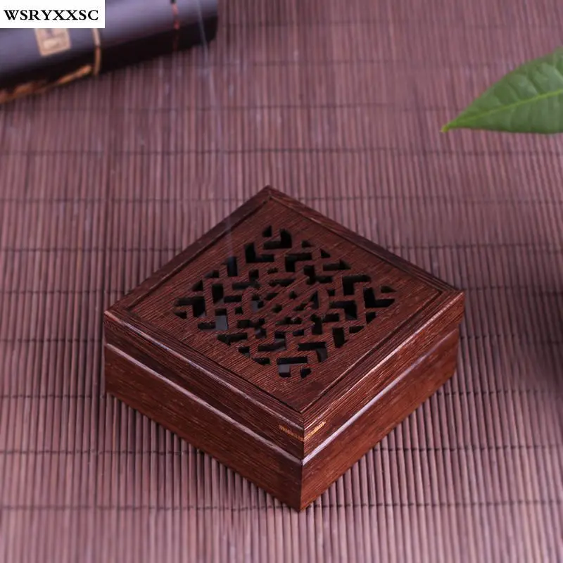 Buy Dish Incense Burner, 1 Pcs,Square Mahogany, Hollow