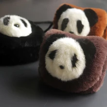 Милая сумка-мессенджер из искусственного меха с рисунком панды из мультфильма; сумки на плечо для мальчиков и девочек; модные мягкие детские сумки на застежке-липучке