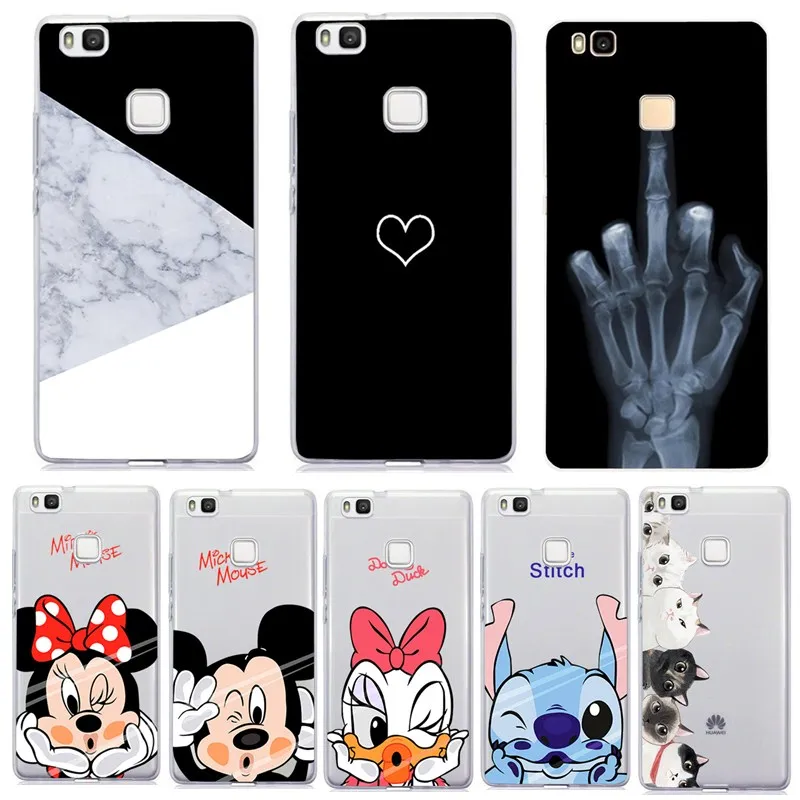 

Soft TPU For Mobile Phone Cases Huawei p9 lite 2017 P20 Lite P Smart Silicone Marble Cat Capa Cover For honor p lite p10 lite