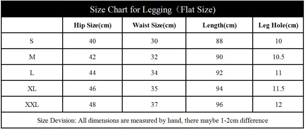 Size chart