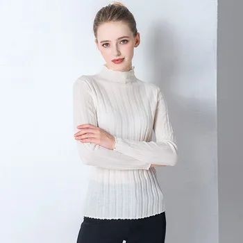 

white Wool turtleneck sweater women Korean style pull fem me 2019 Autumn winter knitwear pull over plus size slim office