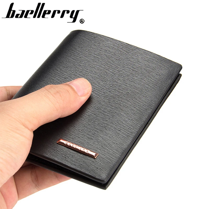 

Wallet Men Thin leather men wallets top quality man purse wallet male clutch card holder Baellerry Brand