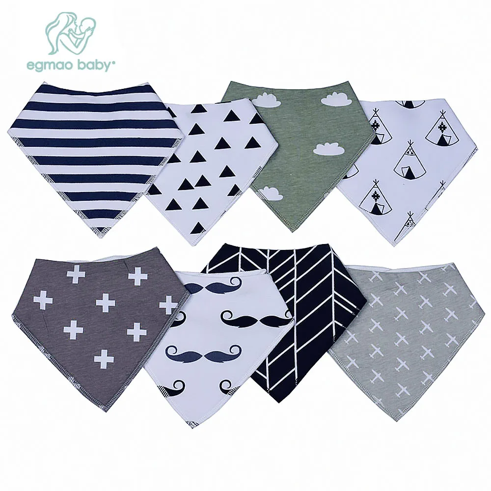 

Baby Bandana Drool Bibs with Snaps, 8-Pack Organic Absorbent Drooling & Teething Bib Set, Unisex Baby Bibs Best Baby Shower Gift