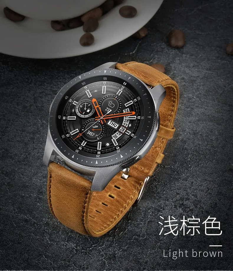 НОСО Ретро коричневый пояса из натуральной кожи ремешок для samsung Galaxy часы 46 мм версия SM-R800 браслет Ремешки наручных часов