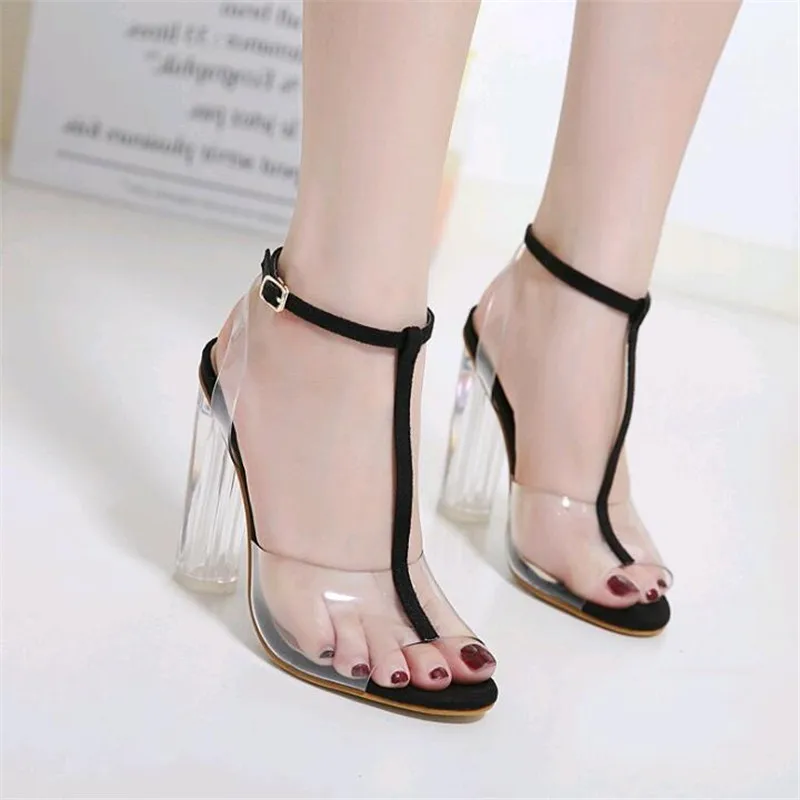 2019 Women Gladiator Sandals Ladies Pumps High Heels Shoes Woman Clear ...