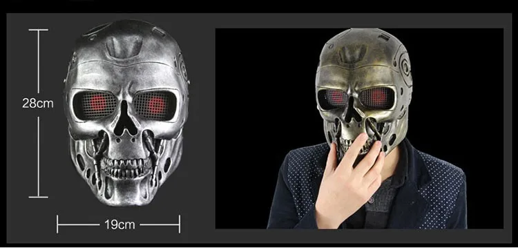 Terminator Full Face Mask skull mask Airsoft Paintball Mask Masquerade halloween Party  Cosplay Movie Prop Realistic horror mask (7)