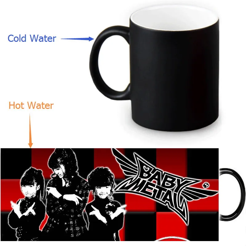 

BABYMETAL Mug 350ml/12oz Morphing Coffee Mugs Heat Sensitive Morph Mug Color Transforming Milk Tea Porcelain Cups