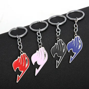 

Hot Sale Animation Jewelry FAIRY TAIL Keychain Fashion Alloy Keychains 4 Colors Wholesale 24pcs/lot