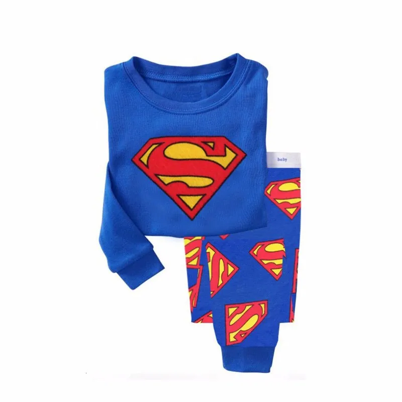 

Pyjamas Kids Superman Pajama Set Cartoon Boys Clothes Animal Cute toddler Girl nightwear Baby Shark Elephant Pijama Kid Pajamas