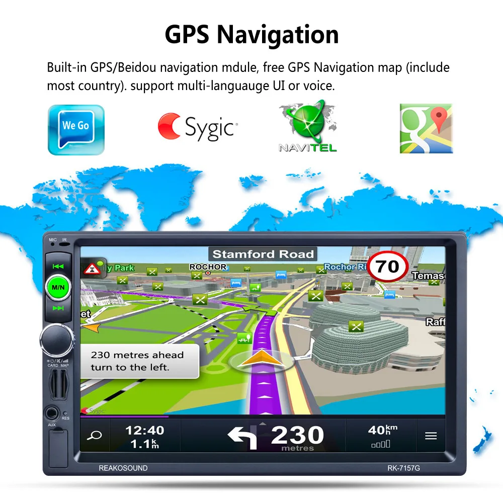 7 inch Car stereo 2DIN Bluetooth MP5 Player Reversing Rear View Camera Function Car Radio GPS Navigation Car Radio Media Playe
