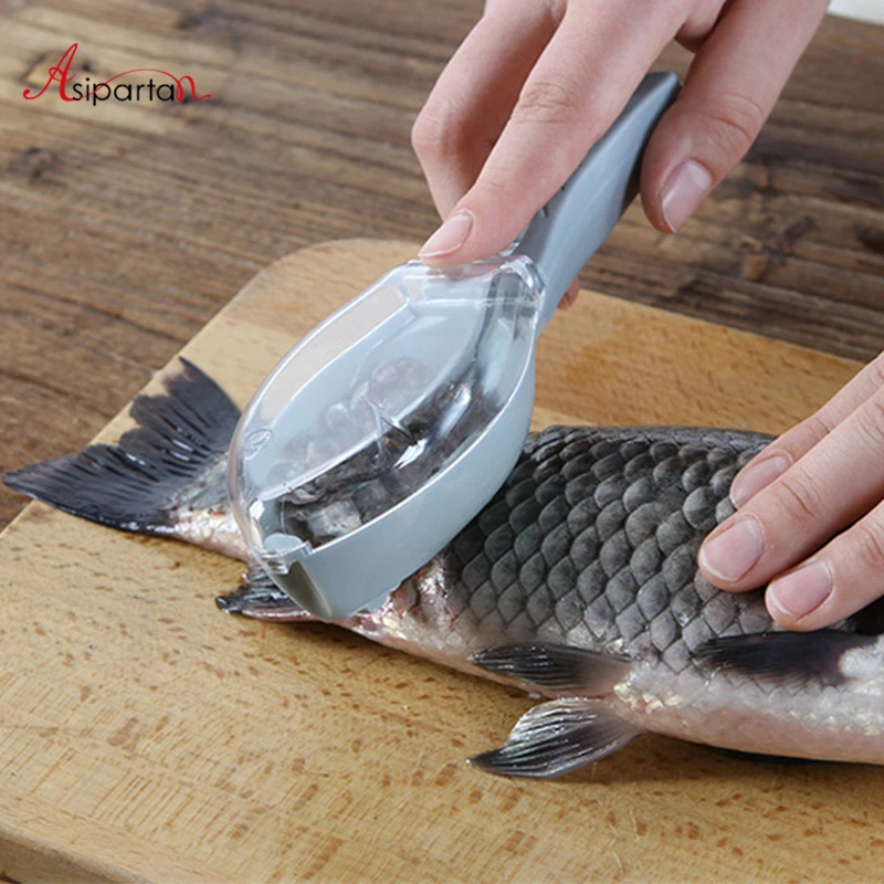 

Asipartan Fish Skin Brush Scraping Fishing Scale Graters Fast Remove Fish knife Cleaning Peeler Scraper Scalers Kitchen Tools