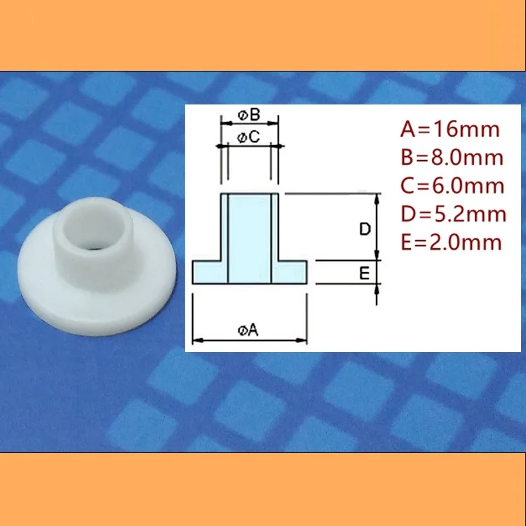 Plastic gasket insulated particle t washer with m6 screw concave and convex insulation cap ring plastic washer 16*6*2.