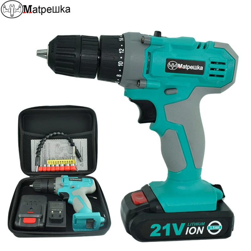 

21V electric screwdriver power tool multi-function rechargeable 1 * lithium battery drill household cordless drill