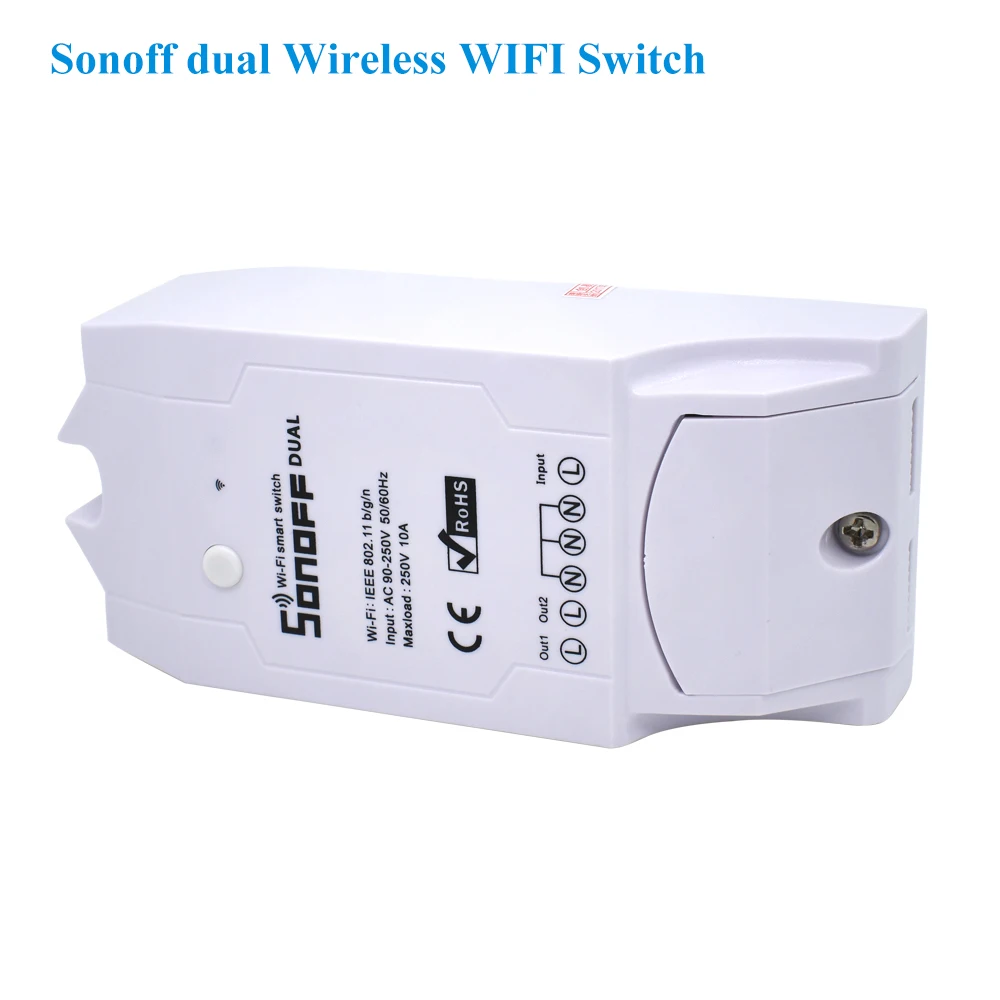 Sonoff Dual 2CH 16A 3500 Вт Wifi умный переключатель света дистанционное управление таймер беспроводной 2 банды работает с Amazon Alexa Google Home